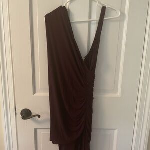 Elegant Eggplant Asymmetrical Dress